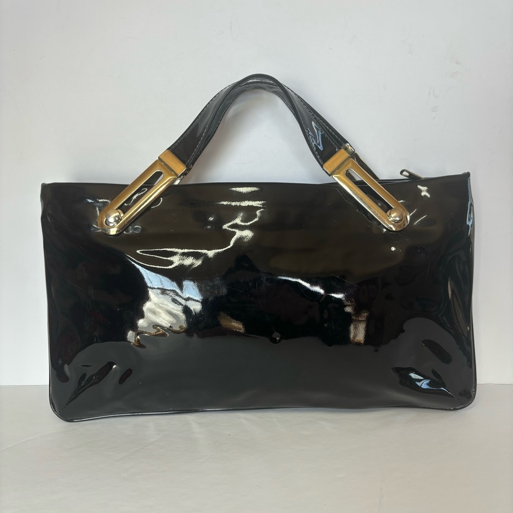 Vintage Black Vinyl Convertible Clutch